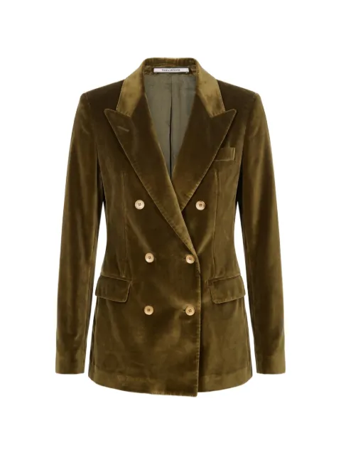 Tagliatore Parigi double-breasted velvet blazer Green JPARIGI10B800021V