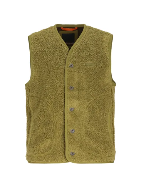 Napapijri Roldal fleece-texture logo-patch gilet Green NP0A8AS8