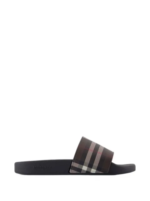 Burberry Furley check slides Brown 8114120