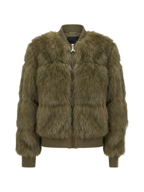 Patrizia Pepe faux-fur ribbed-trim jacket Green 8O0013E0002