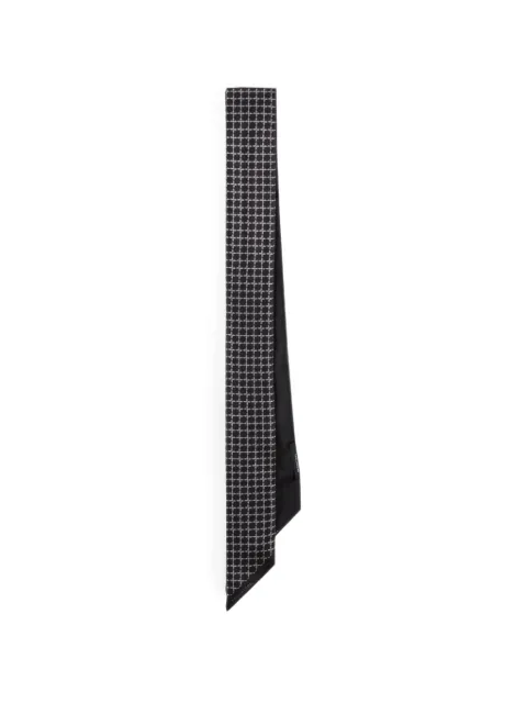 Tagliatore geometric-print pointed-tip silk scarf Black FOULARD8AINTI2602