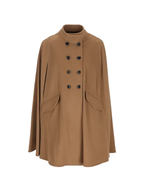 IL TABARRO Hepburn double-breasted high-neck cape Brown TAB001061