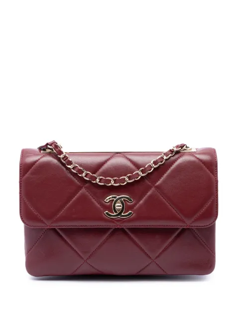CHANEL Pre-Owned 2019 Quilted Lambskin Trendy CC Flap shoulder bag Red YPL01F7IBVUA9OPY