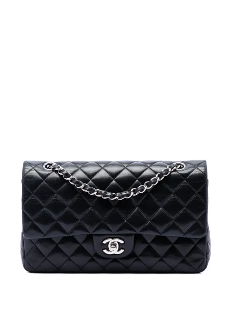 CHANEL Pre-Owned 2009-2010 Medium Classic Lambskin Double Flap shoulder bag Black GUZT5L3W70ETGY20