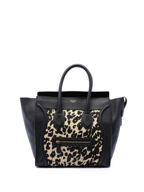 Celine Pre-Owned 2001 Mini Canvas Leopard Print Luggage tote bag Black D26JK9V7IGCHOVNT