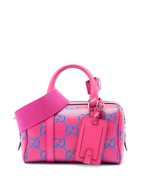 Gucci Pre-Owned 2016-2026 Mini Jumbo GG Perforated Leather Duffle Bag satchel Pink RSRFAJKF7IJHFJYS