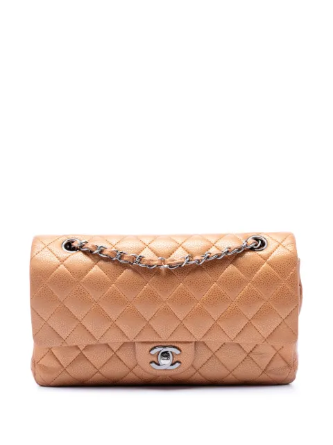 CHANEL Pre-Owned 2010-2011 Medium Classic Metallic Caviar Double Flap shoulder bag Brown C0FU5A9ADDMKQPOM