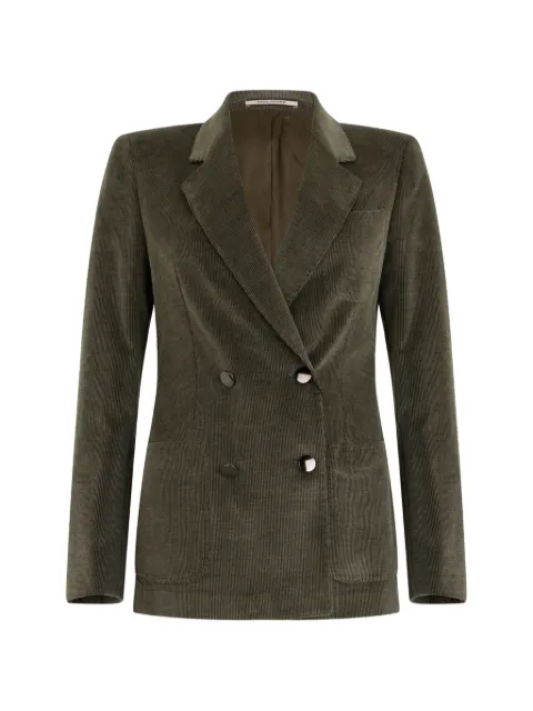 Tagliatore double-breasted corduroy blazer Green JNAYADE020002