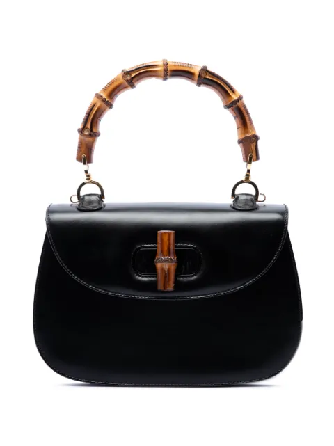 Gucci Pre-Owned 20th Century Small Calfskin Bamboo Top Handle Bag satchel Black 7VEZOBWGK4DE1OEQ