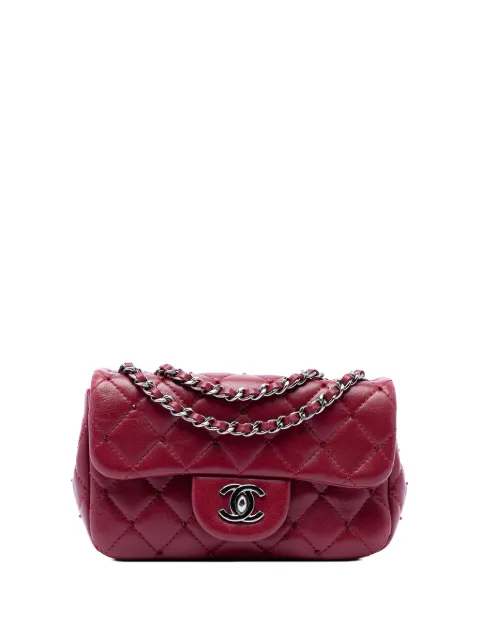CHANEL Pre-Owned 2012-2013 Extra Mini Rectangular Classic Lambskin Single Flap crossbody bag Red 6HGF02STAH4RQGZZ