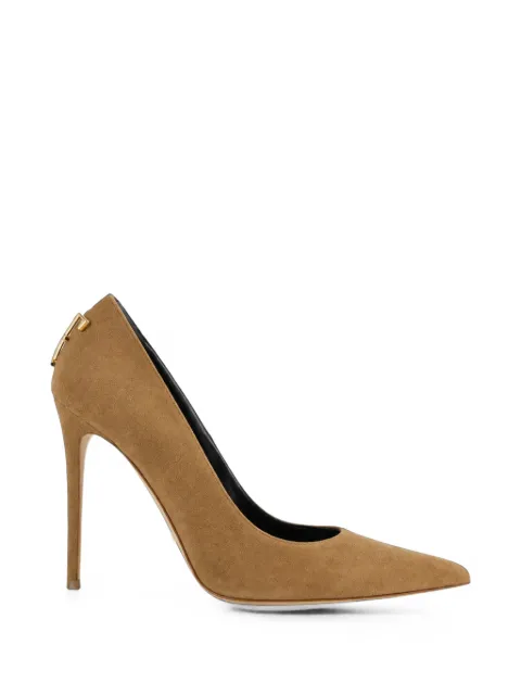Elisabetta Franchi suede pump with logo detail Brown SA88L66E2AI6