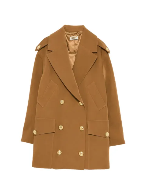 Elisabetta Franchi double-breasted epaulette coat Brown CP00766E2AI6