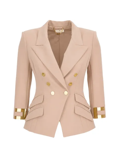 Elisabetta Franchi double-breasted logo-cuff jacket Neutrals GI26866E2EA1