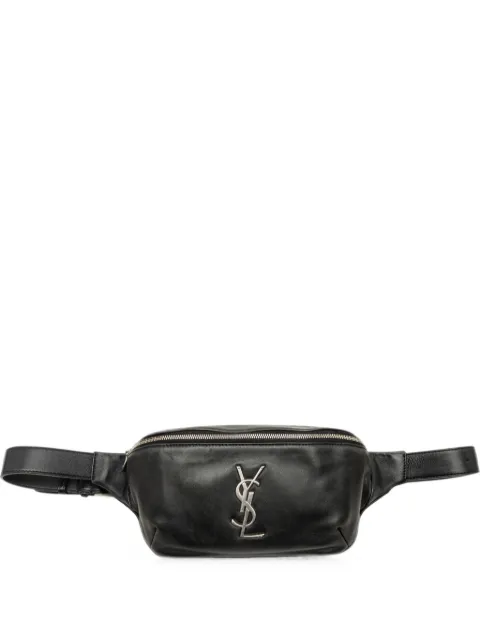 Saint Laurent Pre-Owned 2022 Smooth Calfskin Monogram belt bag Black QETDLT408I5DLH0A
