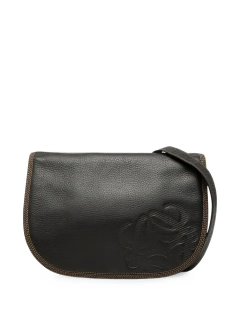 Loewe Pre-Owned 1990-2010 Leather Anagram Flap crossbody bag Black VBXNIRIU09MT37TG