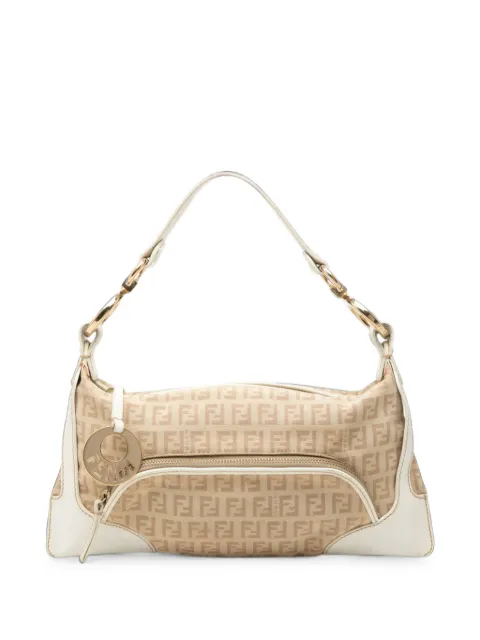 Fendi Pre-Owned 2000-2010 Zucchino Canvas Chef Pocket shoulder bag White 6ME30Y361TABABQ5