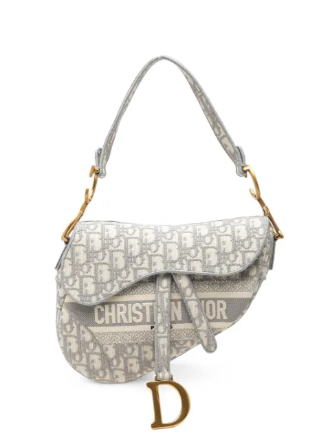 Christian Dior Pre-Owned 2020 Oblique Embroidered Canvas Saddle Bag shoulder bag Grey GQZN1Y6MM8PGEJ8U