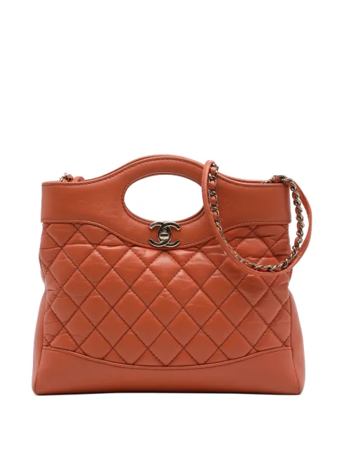 CHANEL Pre-Owned 2021-2026 Mini Shiny Crumpled Calfskin 31 Shopping Bag satchel Orange WETVNNWZ0BBOVKOV