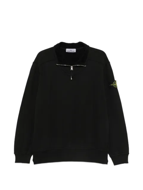 Stone Island Compass-patch quarter-zip sweater Black L2S156100021S0A20