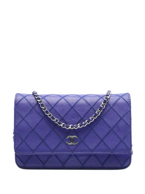 CHANEL Pre-Owned 2014 CC Quilted Calfskin Fancy Wallet On Chain crossbody bag Purple IHJ74GS8COLVU0EC