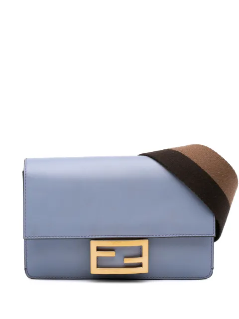 Fendi Pre-Owned 2010-2026 Calfskin Flat Baguette crossbody bag Blue OI969FRS0ZHSMWQL