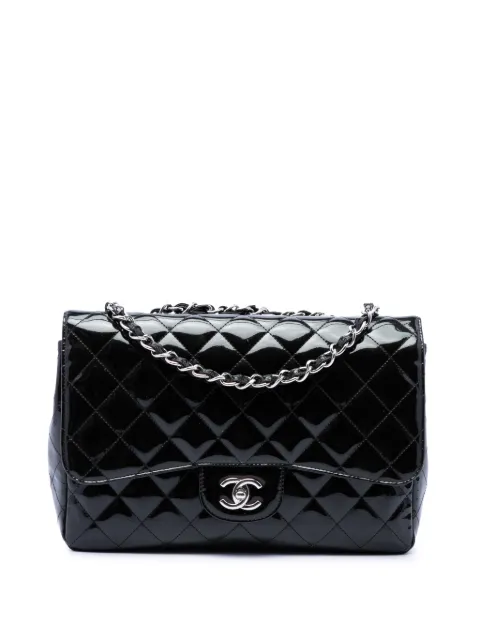 CHANEL Pre-Owned 2009-2010 Jumbo Classic Patent Single Flap shoulder bag Black PYTFLTXDABW7UMFE