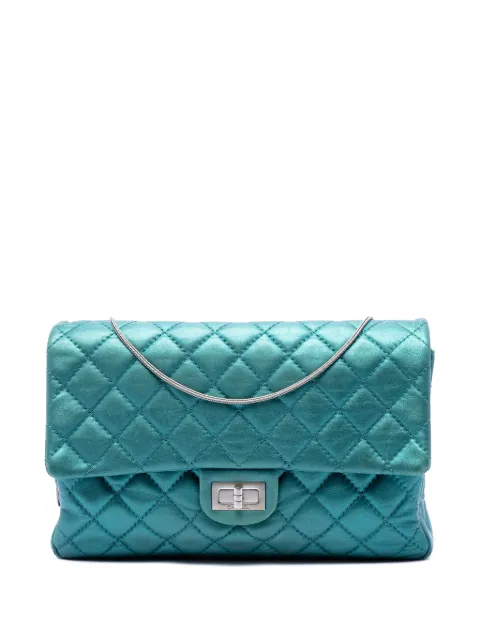CHANEL Pre-Owned 2008-2009 Quilted Metallic Calfskin Reissue 2.55 Flap 226 shoulder bag Blue QNR36PQ2C4NCUUNF