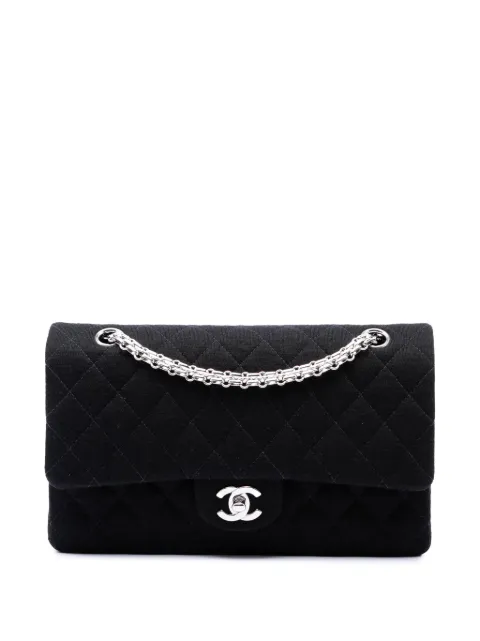 CHANEL Pre-Owned 1997-1999 Medium Classic Jersey Bijoux Chain Double Flap shoulder bag Black 8G93RRH90XZSN2MK