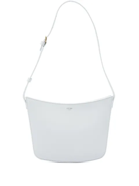 Celine Pre-Owned 2023 Medium Shiny Calfskin Croque shoulder bag White 22V733SXNED1A71Y