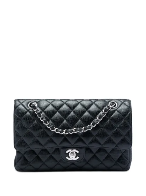 CHANEL Pre-Owned 2019 Medium Classic Caviar Double Flap shoulder bag Black 1UQ7P62OBUKVYIIX