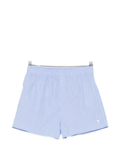 AMI Paris striped elasticated shorts Blue HUN209CO0256