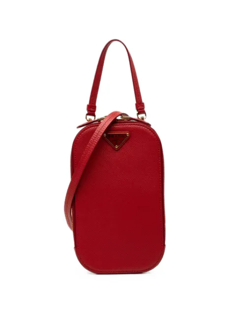 Prada Pre-Owned 2000-2013 Saffiano Zip Phone Holder satchel Red VMVUO75GGKW4KJ8C