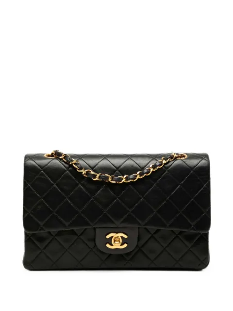 CHANEL Pre-Owned 1989-1991 Medium Classic Lambskin Double Flap shoulder bag Black NAFP35G07MBTKCID
