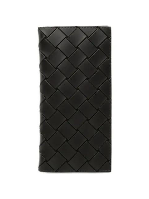 Bottega Veneta Pre-Owned 2012-2026 Calfskin Intrecciato Bifold Wallet long wallets Black 58J85FCXLBL40A3R