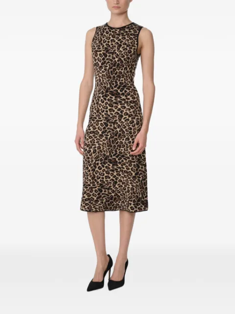 Toccin Alessia leopard-print A-line midi dress Brown TF6987K253