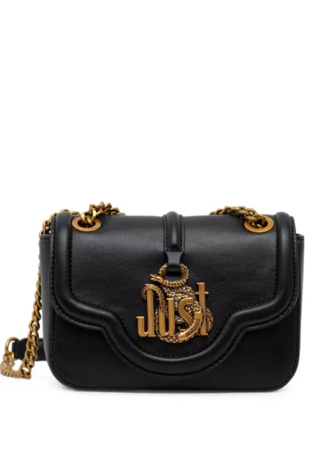 Just Cavalli snake-plaque chain-link shoulder bag Black 81RA4BN2ZS749