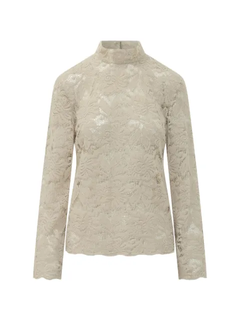 LE SULLY STUDIO lace high-neck blouse Neutrals 2759
