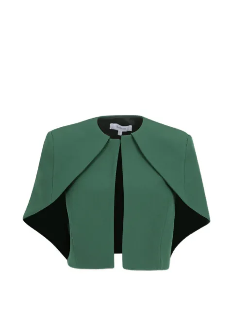 Safiyaa cropped layered-detail cape Green C1491HC11992POLYESTER8ELASTANE