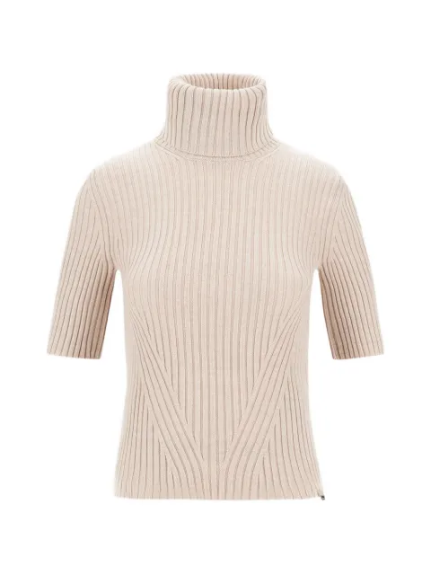 Herno ribbed-knit short-sleeve sweater Neutrals ML000085D70387