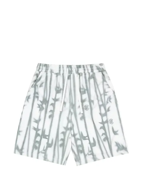 CLOT bamboo-print track shorts White CLSR22S50017