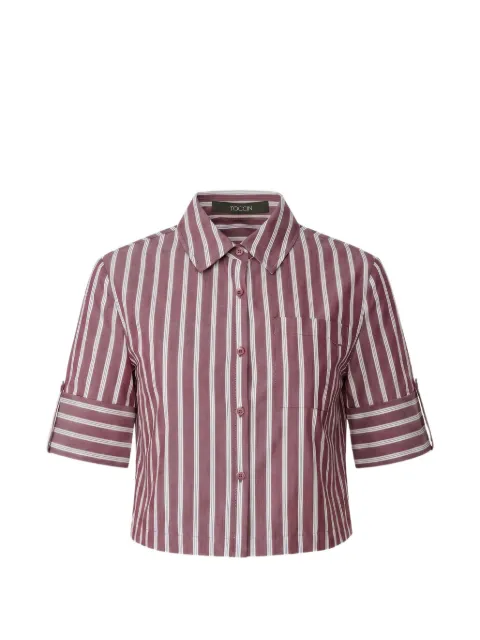 Toccin Brooks striped cropped shirt Red TF6444T161