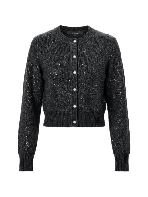 Toccin Mollie sequin-embellished cardigan Black TF6949N352