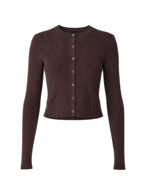 Toccin Zoe ribbed-knit cropped cardigan Brown TF6907N041