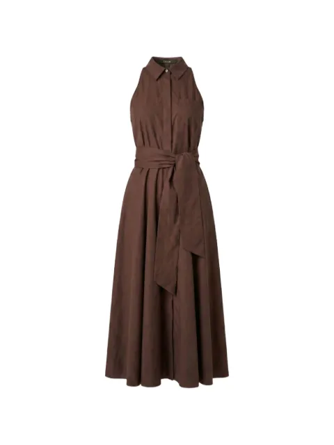 Toccin Chelsea tie-front shirt midi dress Brown TF6444D046