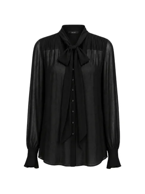 Toccin Kaila tie-neck button-front blouse Black TF6312T158