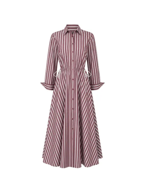 Toccin Anika striped drawstring shirt midi dress Red TF6444D130