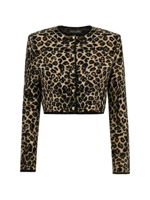 Toccin Indira leopard-print cropped cardigan Neutrals TF6987N510