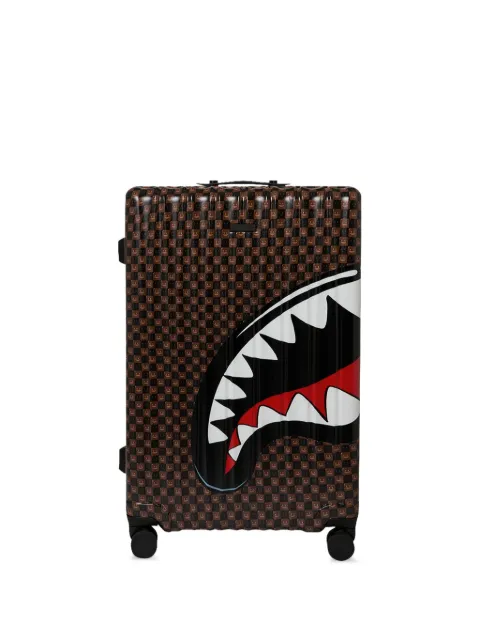 Sprayground Sharks In Paris bubble-check luggage Brown CL339