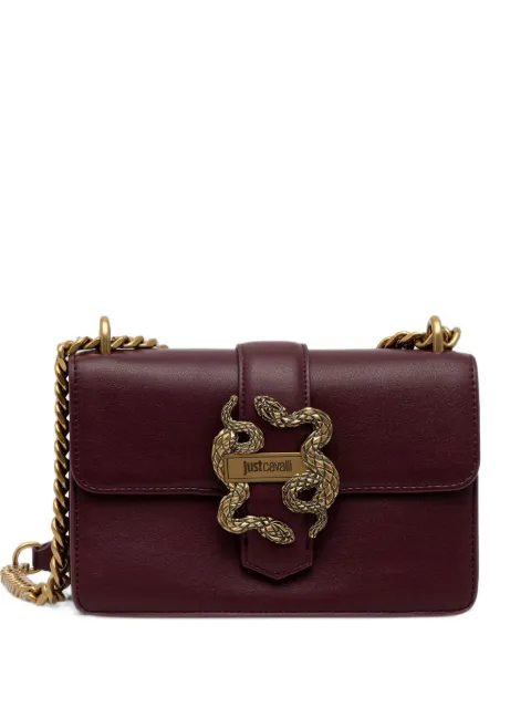 Just Cavalli snake-plaque leather shoulder bag Red 81RA4BAFZSA8