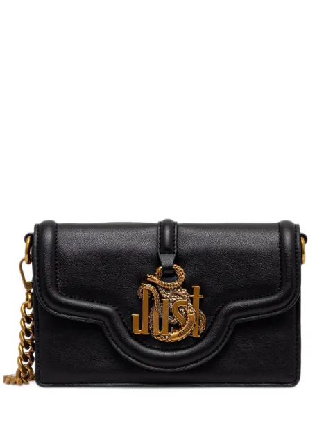Just Cavalli snake-plaque chain-link clutch bag Black 81RA5PN2ZS749